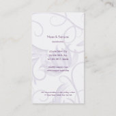 紫色のサロンのスパの美容師 名刺 (裏面)