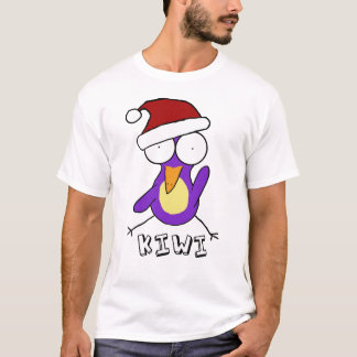 紫色のサンタのキーウィのTシャツ Tシャツ