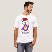 紫色のサンタのキーウィのTシャツ Tシャツ (正面フル)