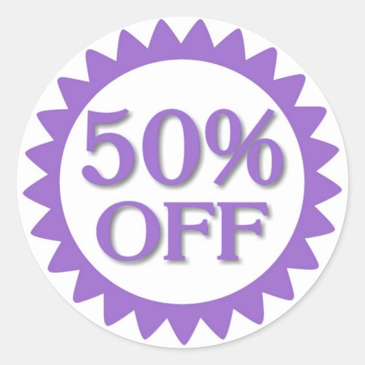 紫色のサークルシールを50%オフ販売 ラウンドシール (正面)
