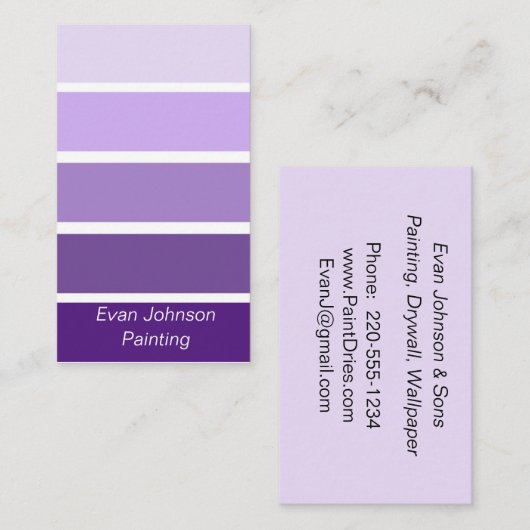 紫色のサ絵を描ンプル 名刺 (正面/裏面)