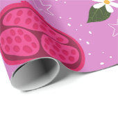 紫色のザクロ果実さくらんぼフローラデイジー ラッピングペーパー (ロールコーナー)