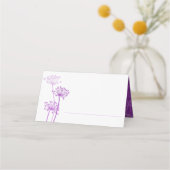 紫色のシェビルがアートヘッ結婚ドの プレイスカード (正面)