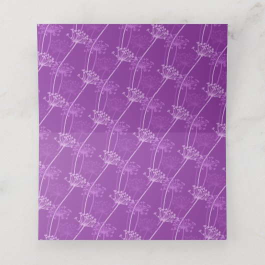 紫色のシェビルがアートヘッ結婚ドの プレイスカード (内部開封)