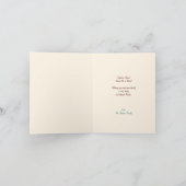 紫色のシェブロンおよびPaschaベージュパーソナライズなカード カード (内部)