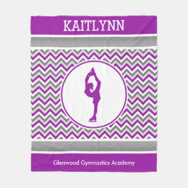 紫色のシェブロンのフィギュアスケート選手パーソナライズな毛布 フリースブランケット