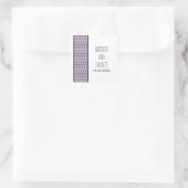 紫色のシェブロン縁ど結婚式用シール スクエアシール (バッグ)