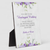 紫色のシェード花枝のプラグが抜け結婚た フォトプラーク (側面)