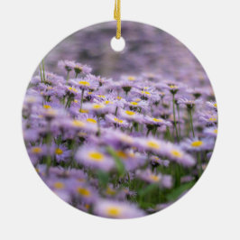 紫色のシオンの花 セラミックオーナメント