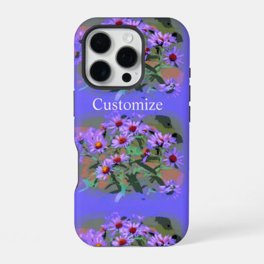 紫色のシオンのiPhoneケース iPhoneケース (裏面)