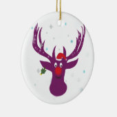 紫色のシカのクリスマスの新年の円のオーナメント セラミックオーナメント (右)