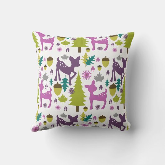 紫色のシカの枕 クッション (裏面)