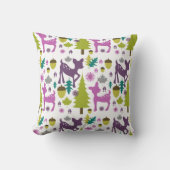 紫色のシカの枕 クッション (正面)