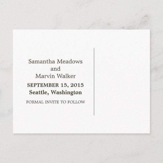 紫色のシックなスチームパンク写真の日付はがきを保存 案内ポストカード (裏面)