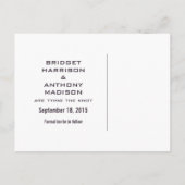 紫色のシックなフローリッシュバナー日付はがきを保存 案内ポストカード (裏面)