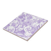 紫色のシノワズリ・トワル ドラゴン 桜 タイル (側面)