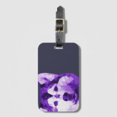紫色のシベリアンハスキーの低い多芸術 ラゲッジタグ (正面縦)