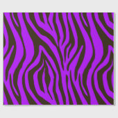 紫色のシマウマのアニマルプリントパターン ラッピングペーパー (フラット)