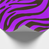 紫色のシマウマのアニマルプリントパターン ラッピングペーパー (角)