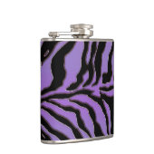 紫色のシマウマのストライプのなアニマルプリントのフラスコ フラスク (右)