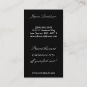 紫色のシマウマのプリント動物パターン名刺 名刺 (裏面)