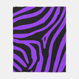 紫色のシマウマ フリースブランケット