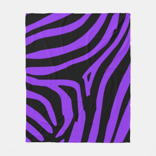 紫色のシマウマ フリースブランケット (正面)