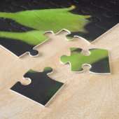 紫色のシャムロックの植物の花のクローズアップ写真 ジグソーパズル (側面)