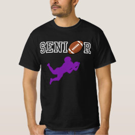 紫色のシルエットで描かれたシニアのフットボール選手 Tシャツ