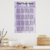 紫色のシルクと紫色の真珠の座席表 ポスター (キッチン)