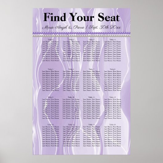 紫色のシルクと紫色の真珠の座席表 ポスター (正面)