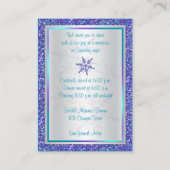紫色のシルバーグリッタースノーフレーク・エンクロージャカード エンクロージャーカード (裏面)