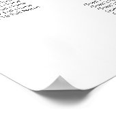 紫色のシルバーグレーの水色フローラシーティングチャート ポスター (角)