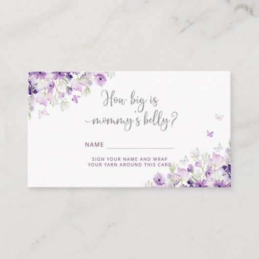 紫色のシルバーバタフライどのように大きいママの腹 エンクロージャーカード (正面)
