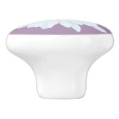 紫色のシンプルで白いデイジー セラミックノブ (側面)