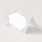 紫色のジオメトリックテントカード |の結婚座席表 (裏面)
