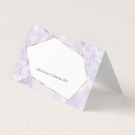 紫色のジオメトリックテントカード |の結婚座席表