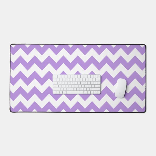 紫色のジグザグ、紫の山形、幾何学模様 デスクマット (キーボード&マウス)