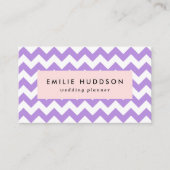 紫色のジグザグ、紫の山形、幾何学模様 名刺 (正面)