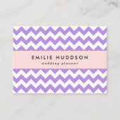 紫色のジグザグ、紫の山形、幾何学模様 名刺 (正面)