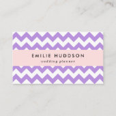紫色のジグザグ、紫の山形、幾何学模様 名刺 (正面)