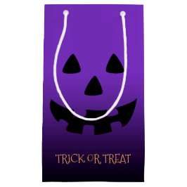 紫色のジャッキのoのランタンの顔 スモールペーパーバッグ