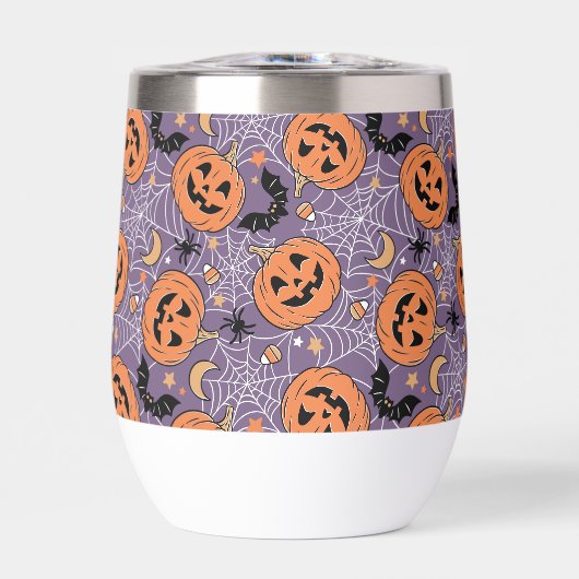 紫色のジャック・O・ランタンのハロウィンパターン (正面)