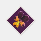 紫色のジョニージャンプアップフラワーズ紙ナプキンス スタンダードカクテルナプキン (角)