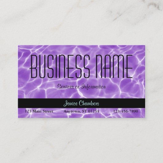 紫色のスイミングプールパターン 名刺 (正面)