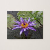 紫色のスイレンのパズル ジグソーパズル (横)