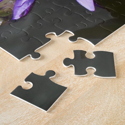 紫色のスイレンのパズル ジグソーパズル (側面)