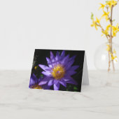 紫色のスイレンのメッセージカード カード (黄色い花)