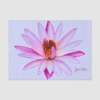 紫色のスイレンの青いティッシュペーパーのギフト用包装紙 薄葉紙