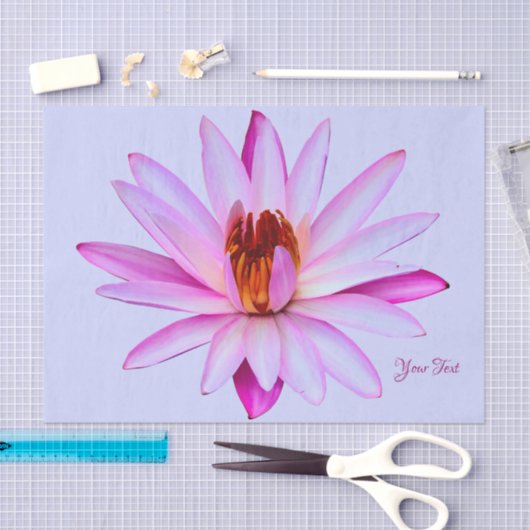 紫色のスイレンの青いティッシュペーパーのギフト用包装紙 薄葉紙 (クラフト)